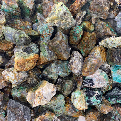WireJewelry 3 Lbs of Bulk Rough Chrysocolla Stone - Large Natural Rough Stone and Crystals for Tumbling