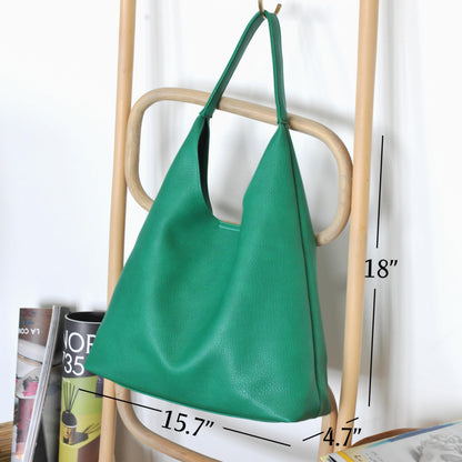 Hobo Bags for Women Soft Vegan Leather Shoulder Handbag Slouchy Tote Purses (Green)