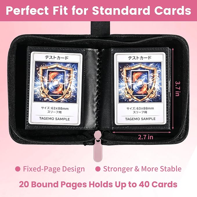 Mini Trading Card Binder Album, 1 Pocket Card Binder with 20 Double-Sided Pages 40 Pockets, Side Loading Small Card Binder for Trading Cards, Single Card Holder Book for Collectors and Kids