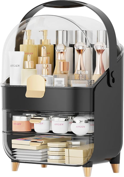 Anylady Makeup Organizer Countertop, Skincare Holder Bathroom Counter Organizer, Storage Box Cosmetic Display Cases, Teen Girl Gifts Make up Organizers for Vanity, Dresser