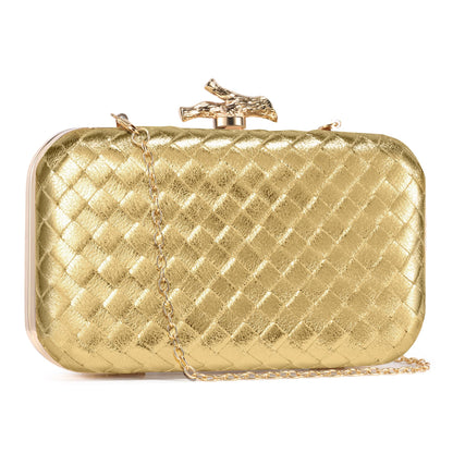CHUNLI Clutch Purses for Women Evening/Wedding Chic Woven Bag Formal PU Leather Purse Designer Handbags for Women