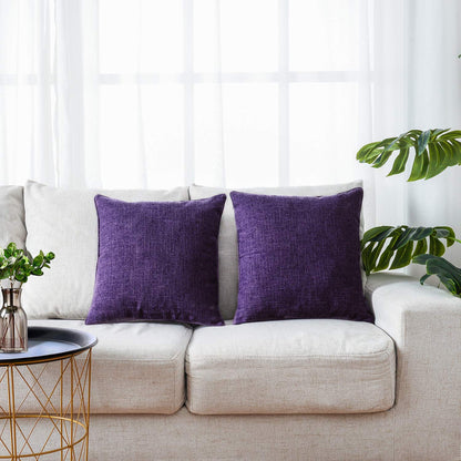 HPUK Decorative Throw Pillow Covers Set of 4 Square Couch Pillows Linen Cushion Cover for Couch Sofa Living Room, 18"x18" inches, Blue