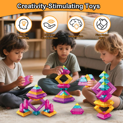 WSKC Building Blocks 48 PCS Stacking Toys for Kids 3 4 5 6 Years Old, Preschool Learning Activities for Toddlers 3-4 Years, STEM Educational Learning Toys Gifts for Boys Girls