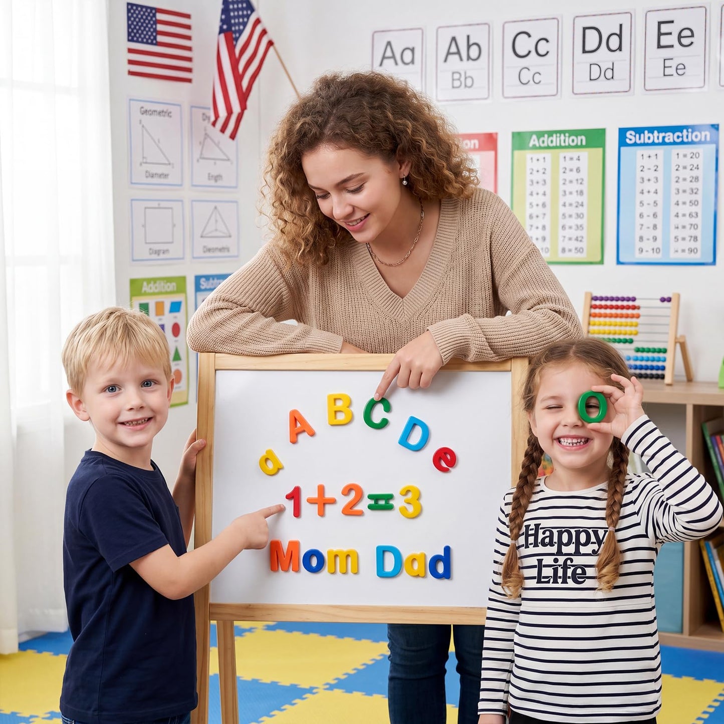 Odoorgames 78 Pcs Plastic Magnetic Letters & Numbers – Upgraded Magnets & 6 Colors - ABC Alphabet Magnets for Toddlers, Fridge & Whiteboard Learning Set