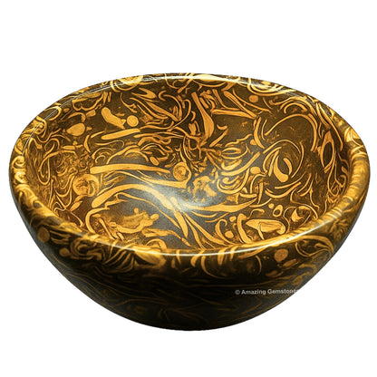 Mariyam Jasper Crystal Bowl - 2 Inch Decorative Bowls for Room and Home Decor - Gemstone Healing Crystals for Elegant Display, Positive Energy Balance and Gift