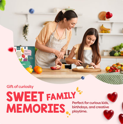 Baketivity Fantastic Fruit Box – Birthday Gift for Kids – Nutrition STEM Activity Kit with Recipes & Crafts – DIY Fruit Gummies Kit & Educational Food Science Set