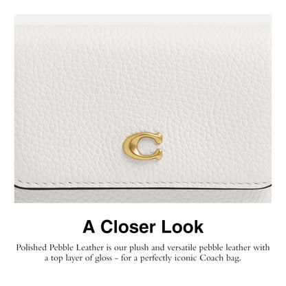 COACH Polished Pebble Leather Essential Flap Card Case