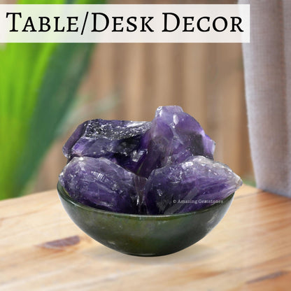 Amazing Gemstone Amethyst Raw Crystals and Healing Stones, Natural Rocks for Tumbling - DIY Raw Stones and Crystals, 2 Pieces