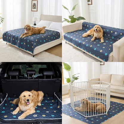 Aitmexcn Washable Puppy Dog Pee Pad, 100% Waterproof Whelping Training Mat for Puppy/Senior Dog, Fast Drying Reusable Puppy Pads for Indoor, Outdoor and Car Travel- 72'' x 72''- 2PCS