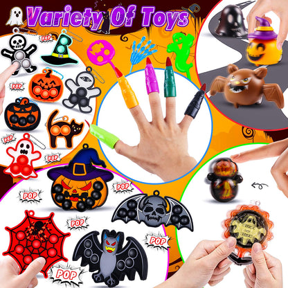 KissFree 500 PCS Halloween Party Favors for Kids, Halloween Toys Bulk, Halloween Goodie Bag Fillers, Non-Candy Treats for Kids, Classroom Prizes