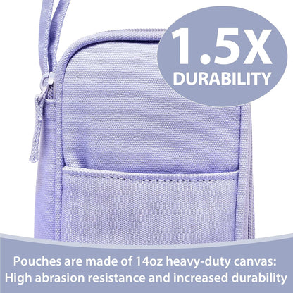 Pencil Case Pouch Box Bag School Supplies Girls Boys Kids, Cute Preppy Stuff Large Big Capacity Aesthetic Pen Organizer, Back to College Stationary, Purple, Heavy Duty Canvas, 1800ml