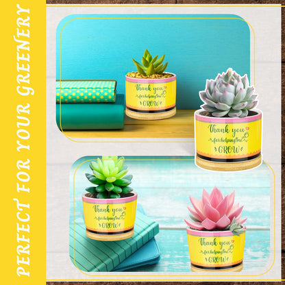 Moonld 4 Pcs Teacher Appreciation Gifts Succulent Pots Mini Ceramic Plant Pot for Teachers Appreciation Gift Exchange Gifts Thank You Teacher Party Favors