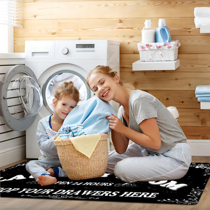 Zoke Laundry Room Rug Runner Stylish Non-Slip Laundry Room Mat 20"x47", Versatile, Waterproof Runner for Laundry, Kitchen, and Bathroom, Mudroom Decor and Farmhouse Charm
