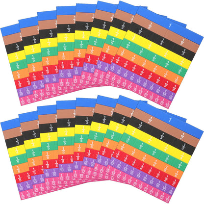 Sayglossy 16 Sets Fraction Tiles Set for Math Classroom Fractions Manipulatives Math Learning Manipulatives for Home School Supplies