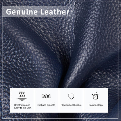 befen Soft Real Leather Tote Bag for Women, Ladies Leather Shoulder Bags Purse Satchel Handbag with Top Handles for Work Navy Blue