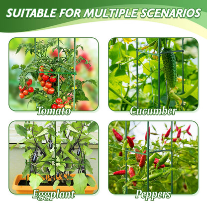 6 Pack Tomato Cage for Garden & Pots, Rust-Resistant Tomato Stakes Plant Cage Trellis Support for Climbing Vegetables Plants Flowers - 48 Inch