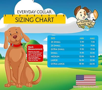 Country Brook Petz - Everyday Nylon Dog Collar and Leash - 10+ Cool Colors (1 Inch, Extra Large, Green)