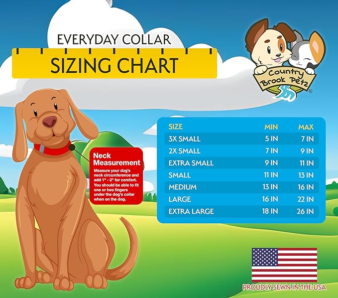 Country Brook Petz - Everyday Nylon Dog Collar and Leash - 10+ Cool Colors (1 Inch, Extra Large, Lavender)