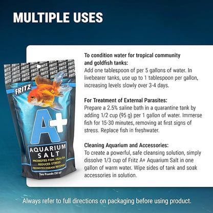 Fritz Aquatics A+ Aquarium Salt Treatment for Freshwater Fish (2 lbs)