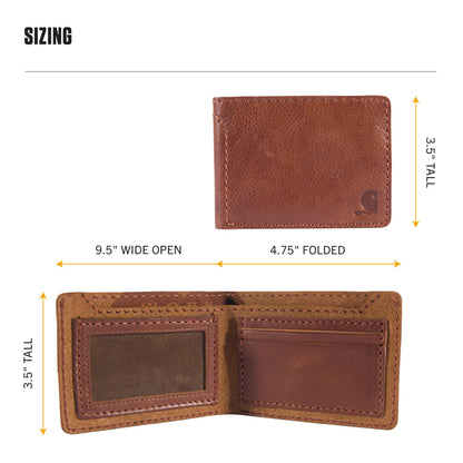 Carhartt Mens Full Grain Patina Leather Wallets, Bifold, and Front Pocket Options, Brown (Bifold)