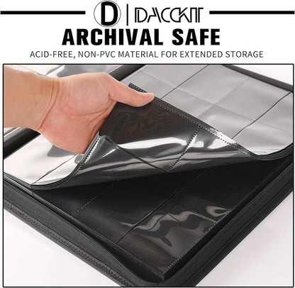 D DACCKIT Card Binder 16 Pocket - Fits 1024 Cards，4X4 Ringless Card Album with Sleeves for Trading Cards & Sports Cards（Model A，Classic Turquoise）