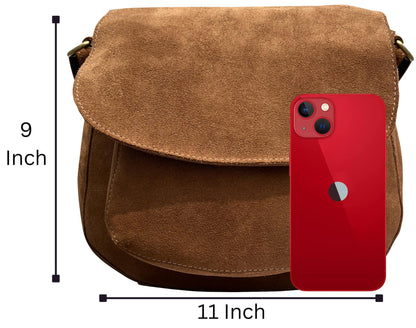 Leather Shoulder Bag for Women - Leather Vintage Crossbody Saddle Bag Purse - Boho Sling Bag Travel Satchel for Ladies