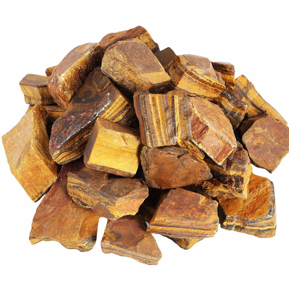 rockcloud 1 lb Natural Crystals Raw Rough Stones for Cabbing,Tumbling,Cutting,Lapidary,Polishing,Reiki Crytsal Healing,Tiger's Eye Stone