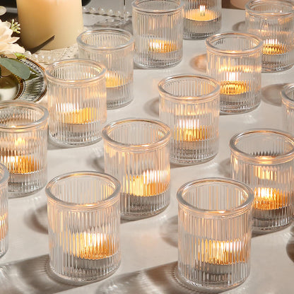 36pcs Votive Candle Holders - Clear Votives Glass Tea Light Candle Holders Bulk, Tea Lights Candles Holder for Home Party Wedding Decoration & Gift (Clear)