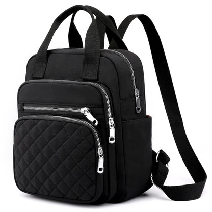 SULCET Small Backpack for Women Casual Quilted Square Bag Waterproof Multi Pockets Daypack Lightweight Top Handle Satchel
