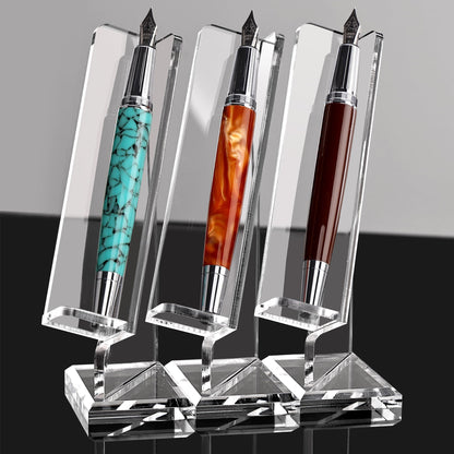 SANRUI Acrylic Pen Holder Desktop Display, Vertical Fountain Pen Pencil Stand Ballpoint Showholder, Clear Makeup Brush Rack, Paintbrush Drying Support Organizer Desk for Exhibitions,Office,Store Use