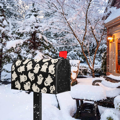 VentuCoven Ghost Mail Box Covers Magnetic Standard Size 21x18 inch Halloween Spooky Mailbox Cover Black Post Letter Box Cover Wraps for Outdoor Garden Decor