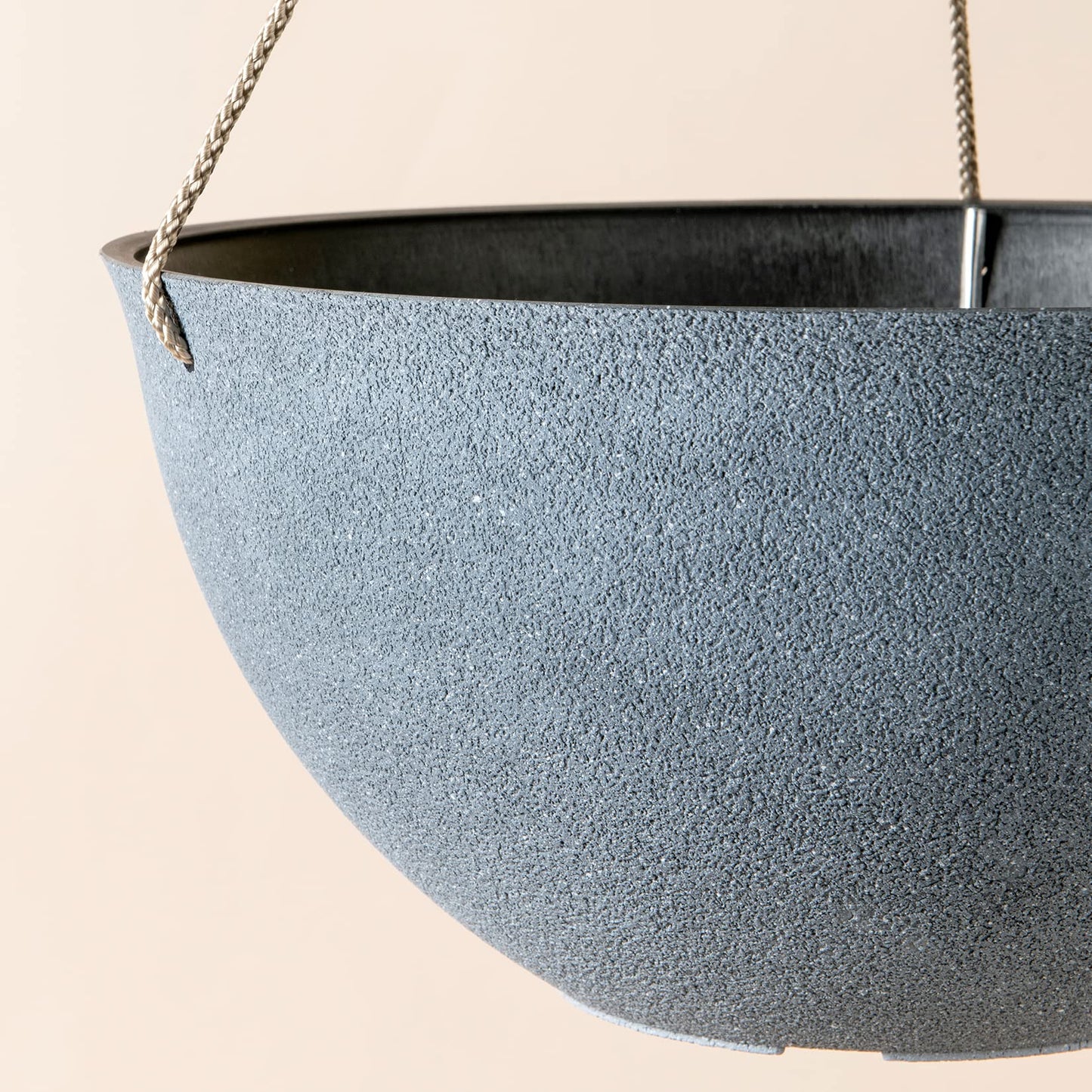 LA JOLIE MUSE Large Hanging Planters for Outdoor Plants - Hanging Flower Pots Weathered Gray (13.2 Inch, Set of 2)