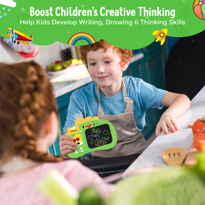 Henry & Colin Smart Talking Flash Cards Reader with LCD Writing Drawing Tablet Card for Kids – Colorful Drawing Pad, Educational Toy, Reusable Board, Travel Essential for Boys & Girls (Green)