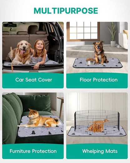 JollyMate 24"x36" Washable Pee Pads for Dogs, Ultra-Absorbent and Leak-Proof Reusable Pee Pads, Non-Slip Reusable Puppy Pads, Waterproof Dog Pee Pads, 2 Pack