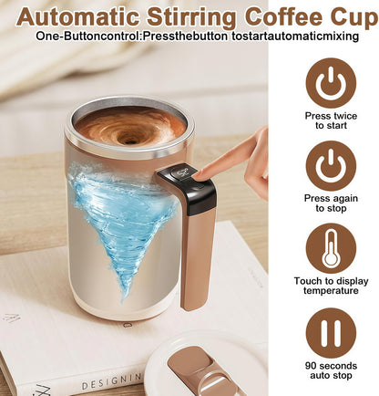 Lanchic Self Stirring Mug,Self Stirring Coffee Mug,Suitable for Coffee, Milk, Cocoa and Other Beverages (Black)