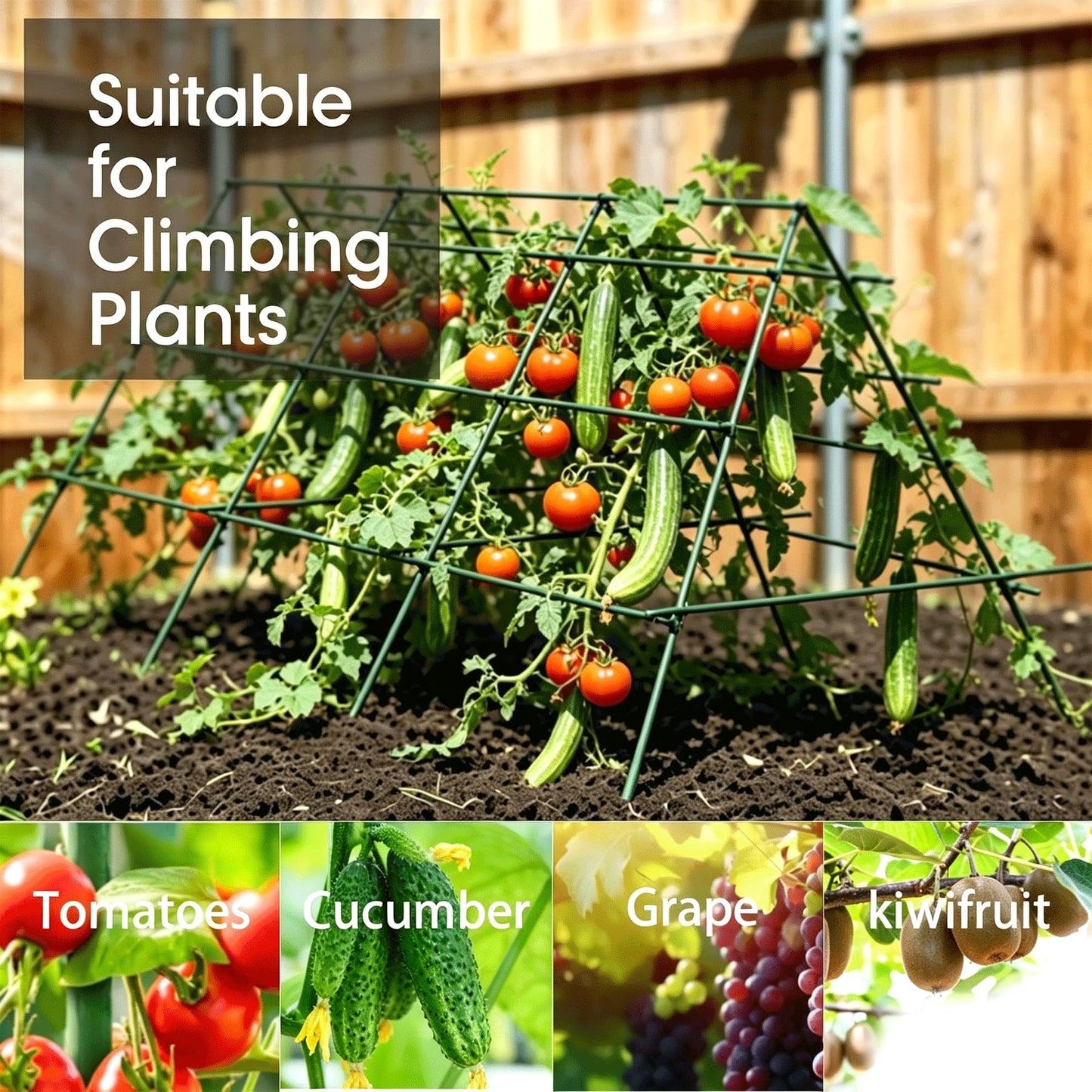 Orgrimmar 26 PCS 48" Garden Stakes 4ft Plastic Coated Climbing Plant Support Stakes Climbing Frame for Tomato Cucumber Eggplant Vine Vegetable (48 Inch)