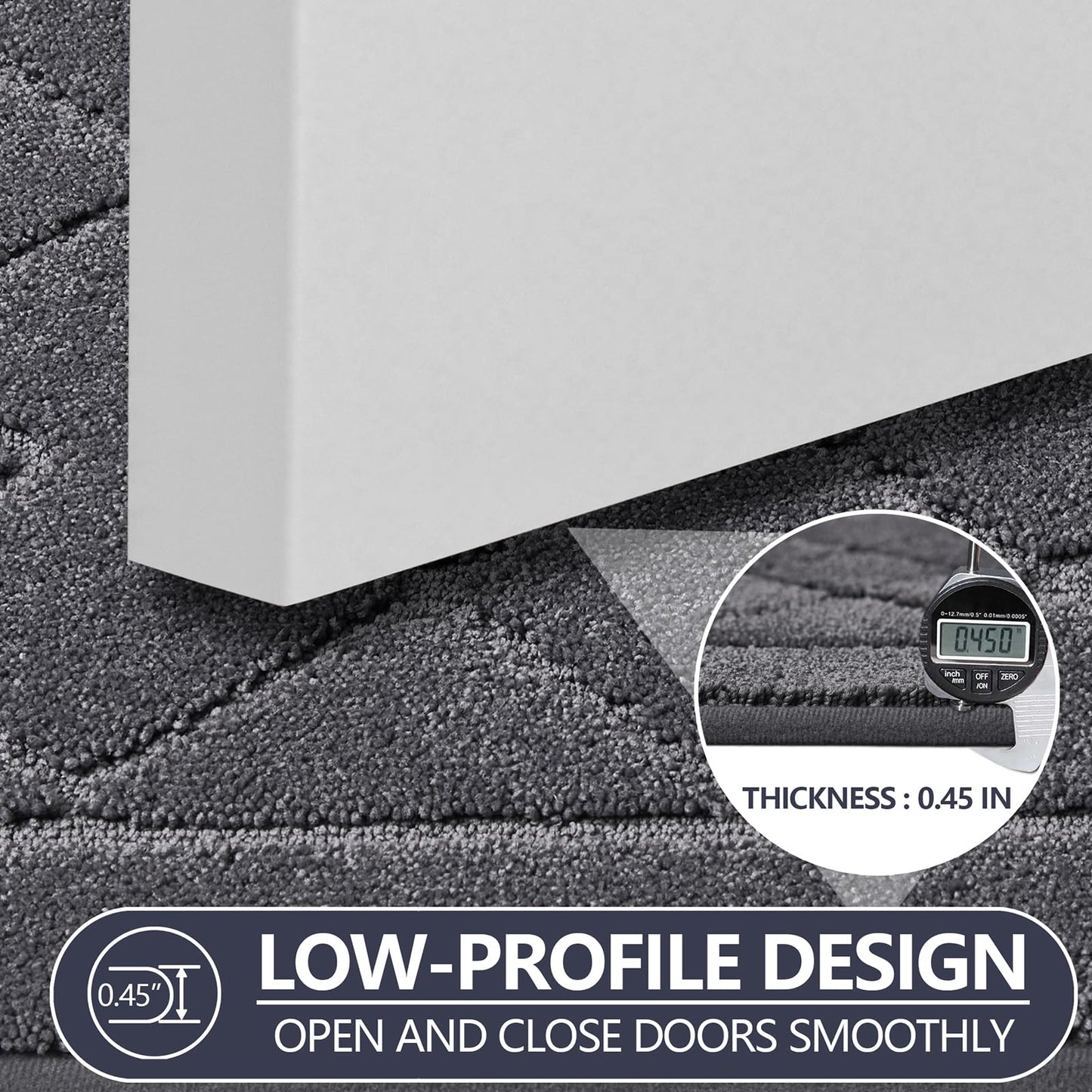 REFETONE Dirt Trapper Door Mat 32" x 40", Washable Indoor Doormat Rubber Backing Non Slip, Resist Dirt and Absorbent Entrance Mat, Low Profile Inside Floor Mats for Front Back Door and Entryway, Grey
