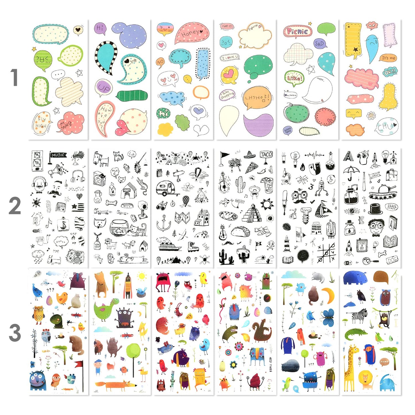 Mayplous 12 Pack Washi Sticker Set, 72 Sheets Decorative Washi for Journals, Planners, Scrapbooks, DIY Cards, Albums & Craft Projects (Innocence)