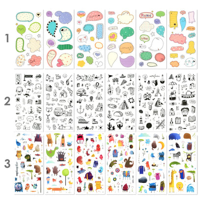 Mayplous 12 Pack Washi Sticker Set, 72 Sheets Decorative Washi for Journals, Planners, Scrapbooks, DIY Cards, Albums & Craft Projects (Innocence)