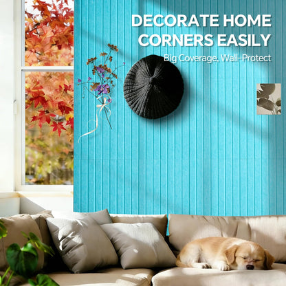 Slat Felt Wall Tiles (12 Pack) - 11.8"x11.8" Self-Adhesive Bulletin Board for Wall, Acoustic Panels for Sound Dampening, Modern Black Pin Board, Home Office Decor (30x30cm)