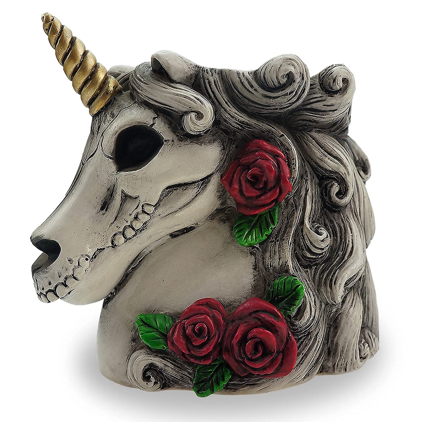 Cyborpon Gothic Unicorn Makeup Brush Holder Skull Gift for Women Adults Pen Organizer Halloween Decor Day Dead Goth Accessory