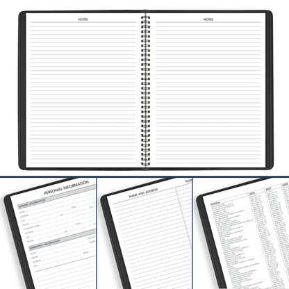 AT-A-GLANCE Planner 2026-2027 Weekly Academic 14-Month July-August, Quarter-Hourly Appointment Book, 7" x 8-3/4", Black (7095805)