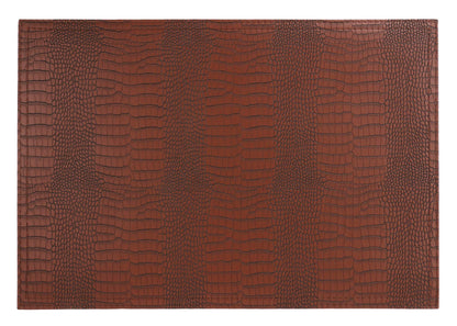 Faux Leather Placemats, PU Table Mats, Waterproof, Stain Resistant, Heat Resistant, Non-Slip Easy to Clean for Kitchen Dining Table, Conference Table, Brown