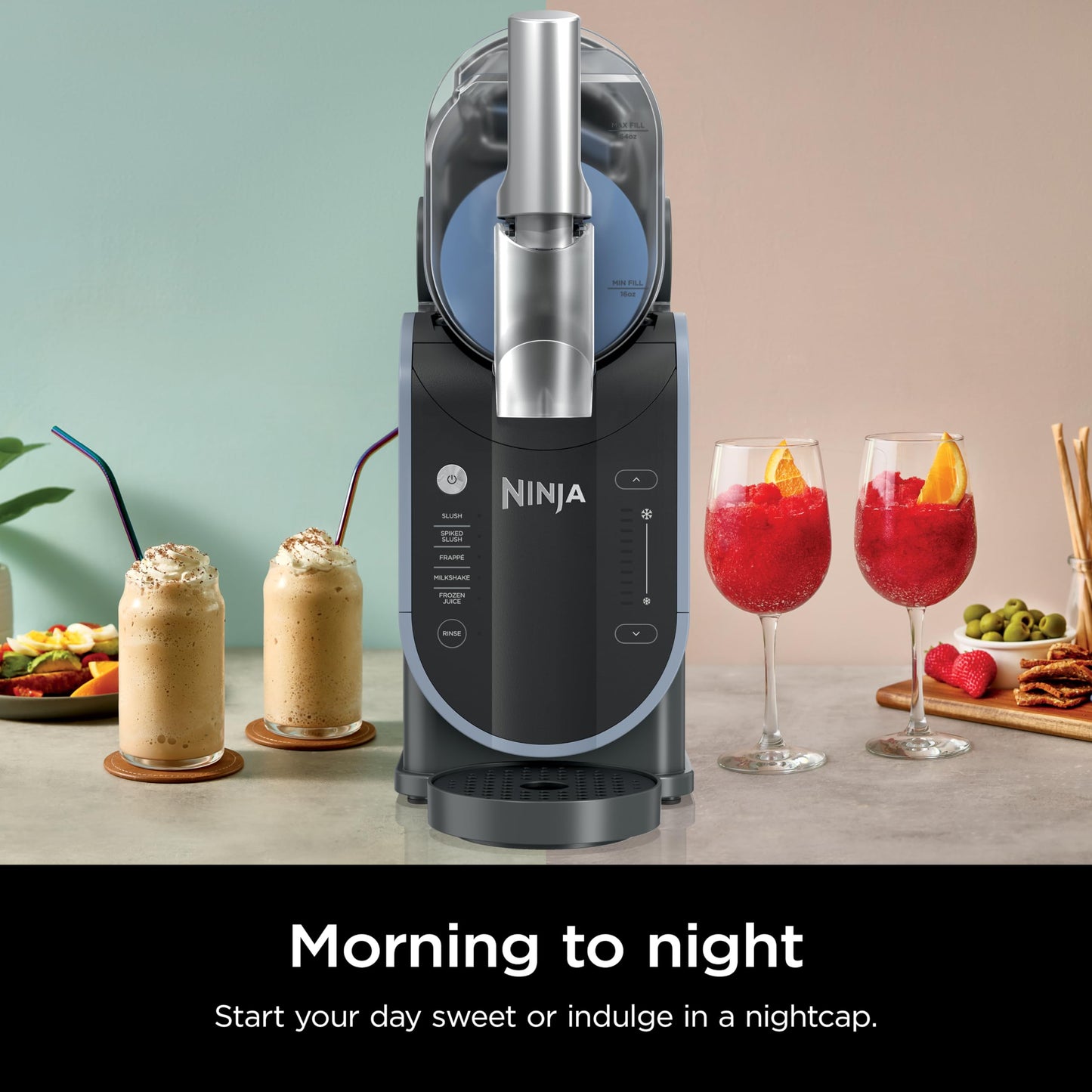 Ninja SLUSHi with RapidChill Technology, 88 oz. Frozen Drink & Slushie Machine, 5 Preset Programs, Margaritas, Frappés, and More, Premium Accents, Black, FS301