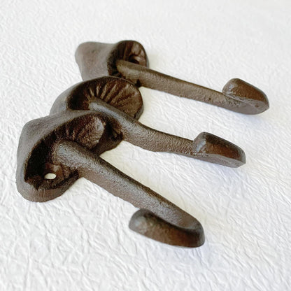 Zorues Rustic Mushroom-Shaped Decorative Wall Hook Rack Hangers for Hanging Clothes, Coats, Towels, Keys, and Hats, 1 Pack Antique Cast Iron Mounted Wall Hooks