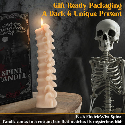 ElectricWise Spine Candle, Spooky Candle for Gothic Decor Gift, Christmas Premium Natural Scented Beeswax with Cotton Wick for Parties, Home, Rituals, Gift, Halloween Decorations