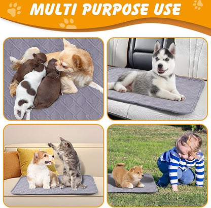24x18 in Washable Pee Pads for Dogs,2 Pack Reusable Puppy Pads,Waterproof Non-Slip Pet Pee Pads ,4 Layer Design Pet Training Pads for Dogs, Cats, Bunny(Grey