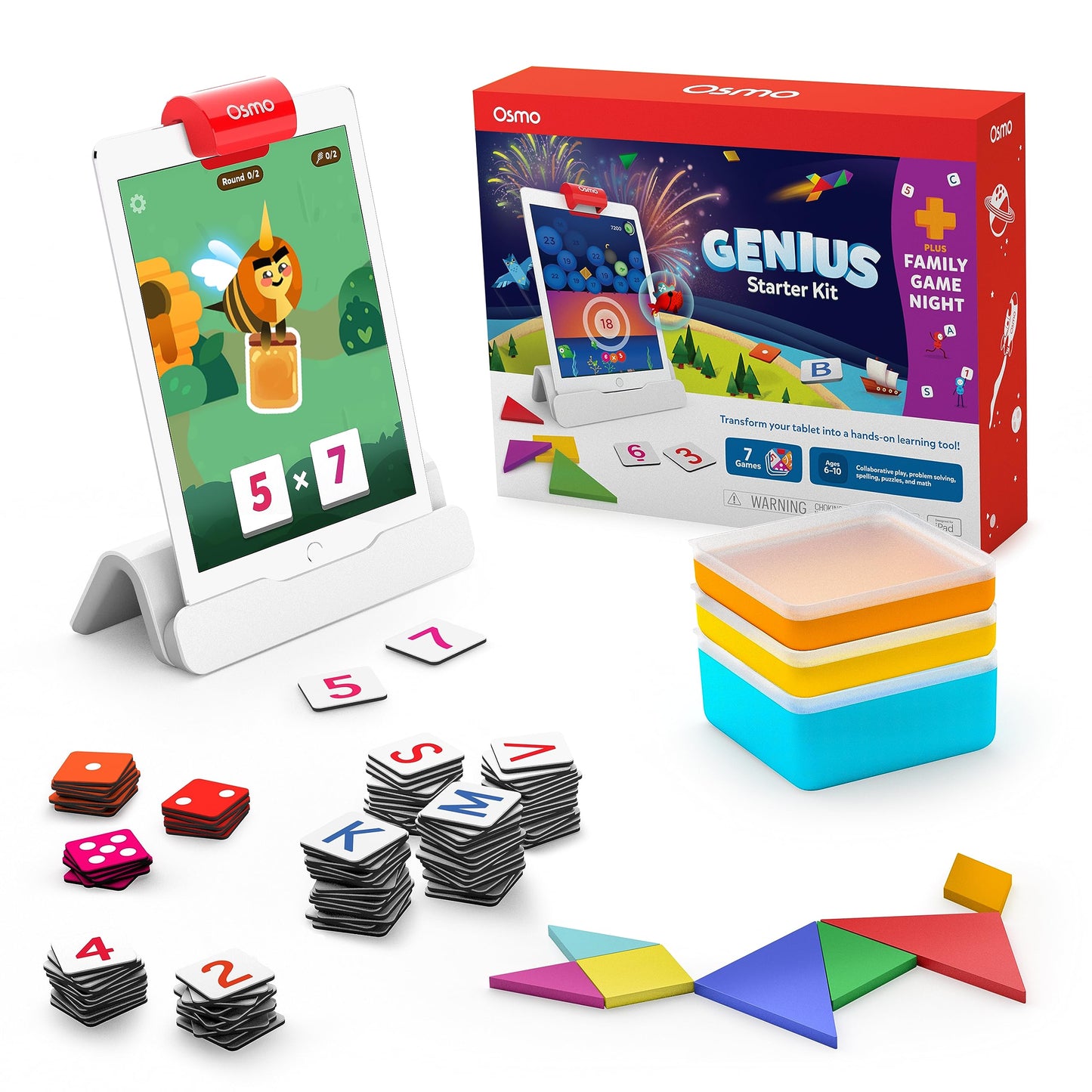 Osmo Genius Starter Kit for Kids Ages 6–10 | 7 Educational Learning Games | iPad Compatible | Educational STEM Learning System | Base Included (7 Games iPad)