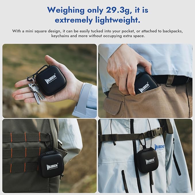 WUBEN G5 Flashlight Holster, EDC Mini Flashlight Pouch 75 * 75 * 30mm, Portable Storage Carry Case with Carabiner Clip for Outdoor Camping Hiking (Flashlight Not Included) | EVA Storage Pouch, Compact Portable Carry Case for EDC Tools, Headphones & Sma...