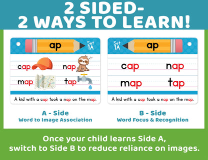 Bright Seed Phonics Flash Cards - Learn to Read in 20 Phonic Stages - Digraphs CVC Blends Long Vowel Sounds – Phonics Games for Kids Age 4-8 Kindergarten First Second Grade Home School Educational